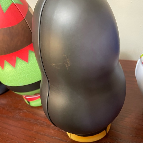 Set of 5 Christmas Gift Tins, 2  Roly Poly Santas. 1 Snowman, Penguin and Elf - Picture 8 of 8